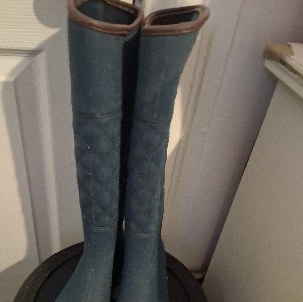 ULAN Blue Quilted Rain Boots